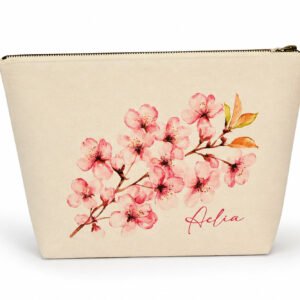 Aelia Cherry Blossom Canvas Cosmetic Pouch