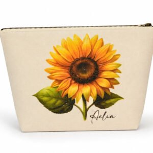 Aelia Sunflower Canvas Cosmetic Pouch