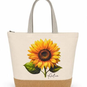 Aelia Sunflower Jute Base Beach Bag